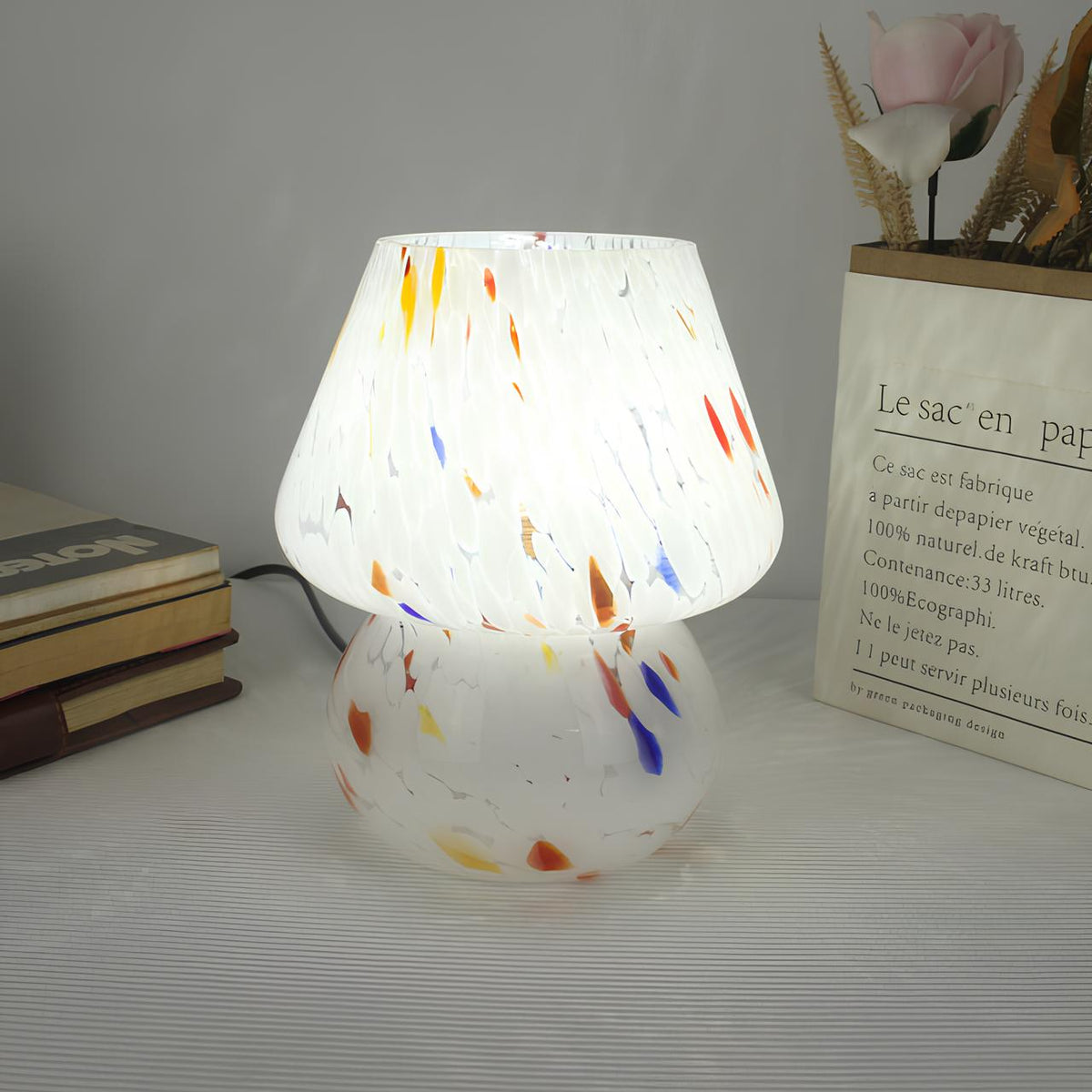Hand-Blown Glass Table Lamp