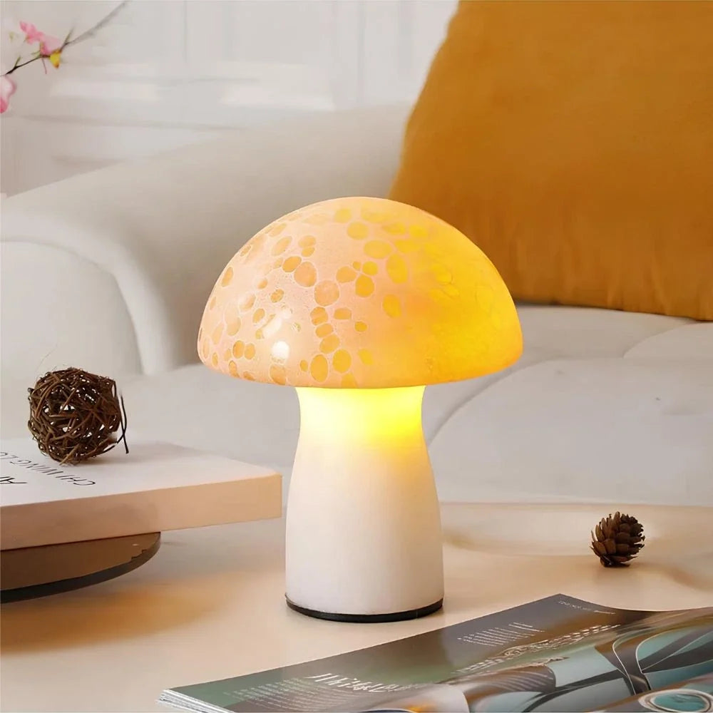 Speckled Glass Mushroom Lamp