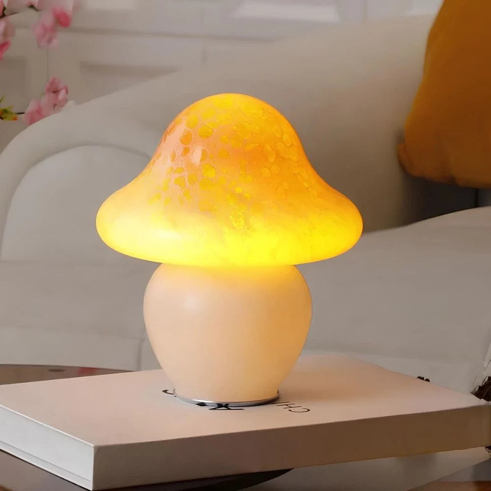 Speckled Glass Mushroom Lamp