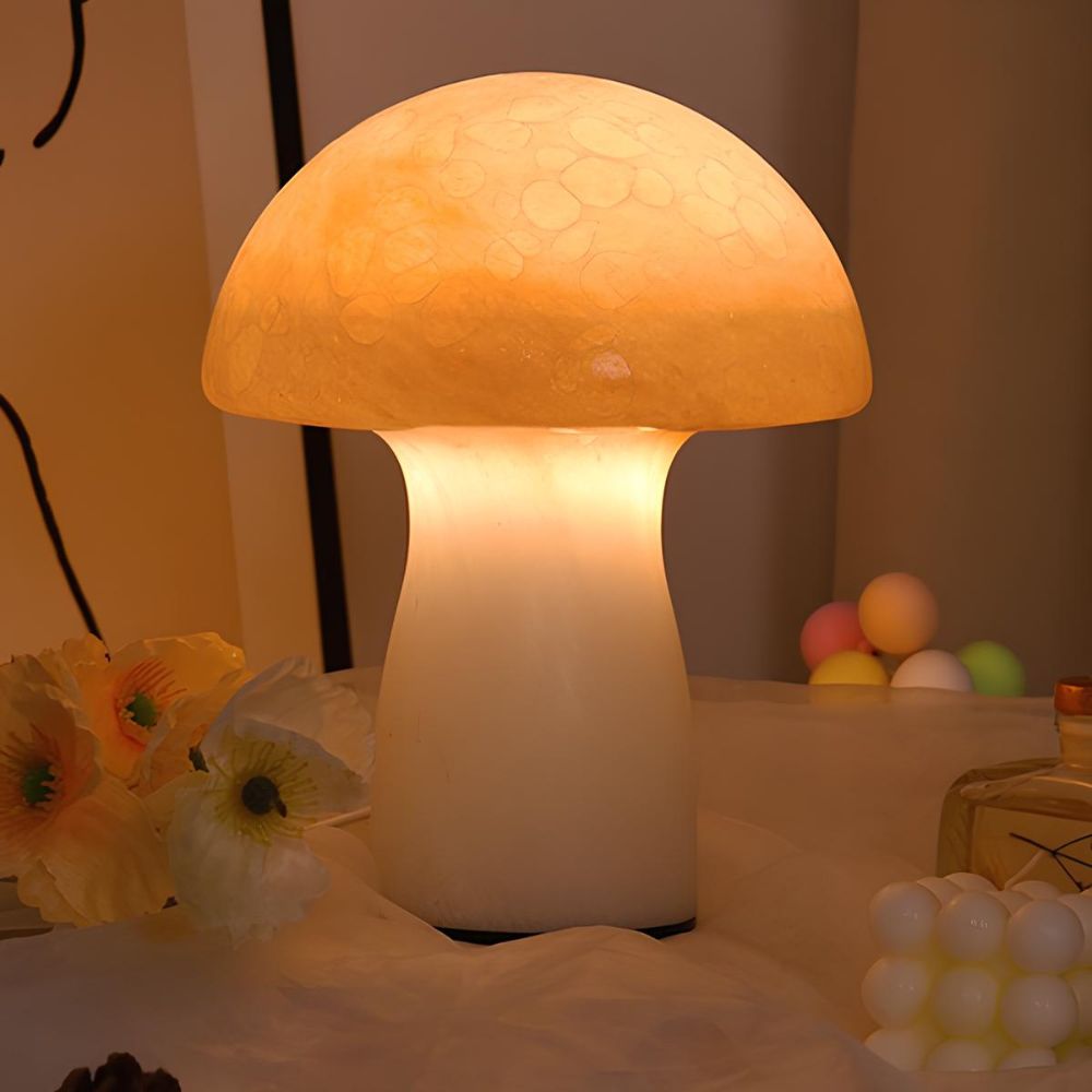 Speckled Glass Mushroom Lamp