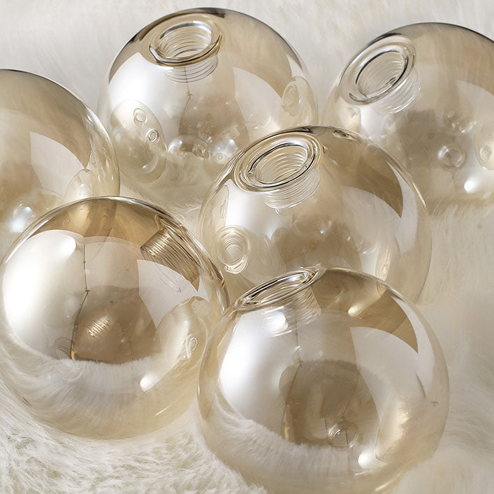 Brass Glass Globe Chandelier