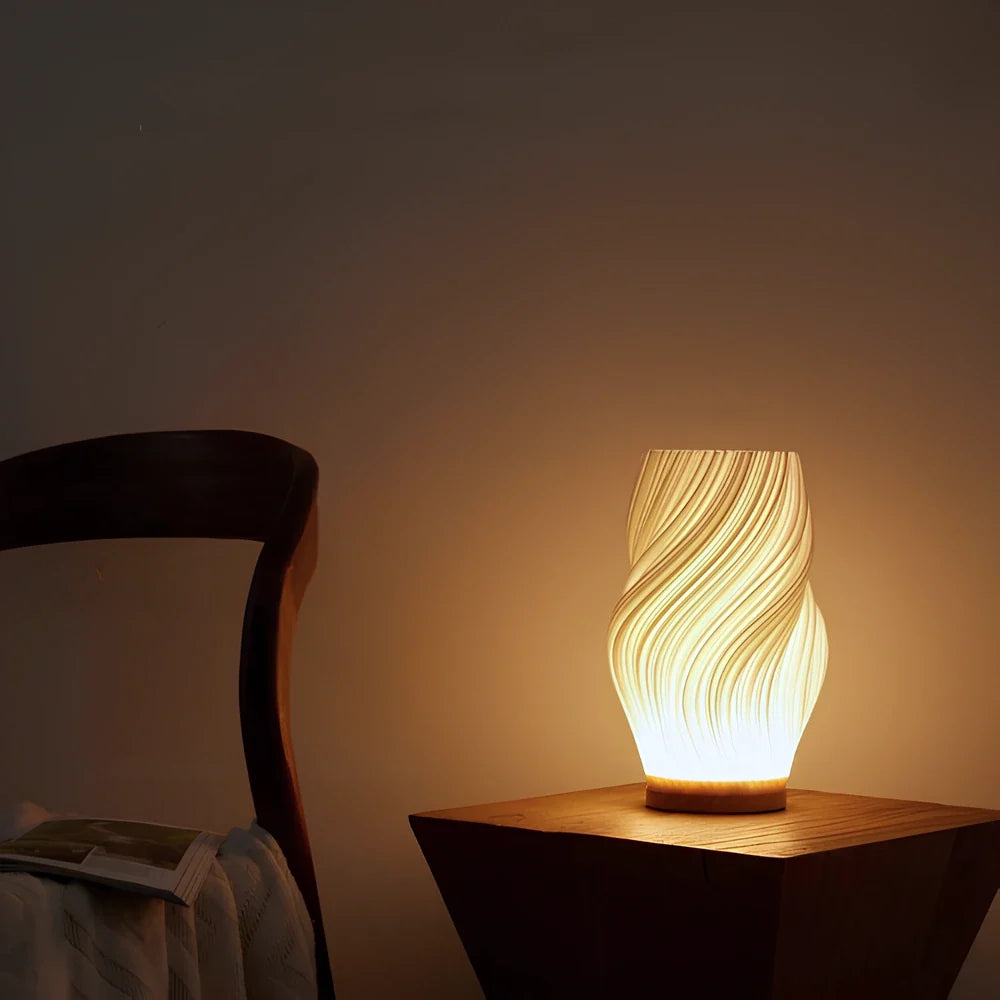 Pleated Shade USB Table Lamp
