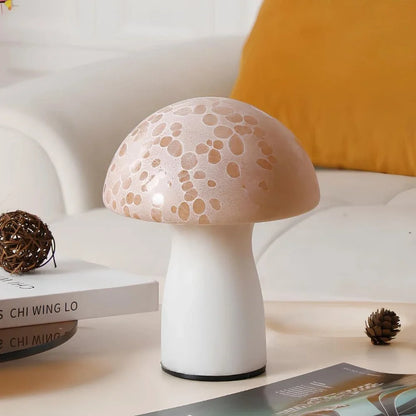 Speckled Glass Mushroom Lamp