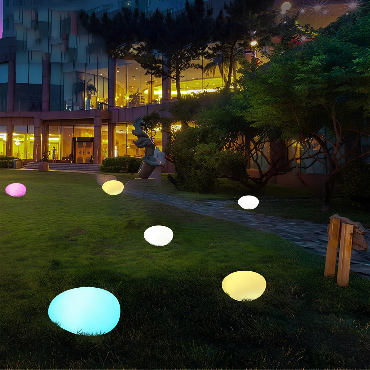 Stone-Shaped Garden Light