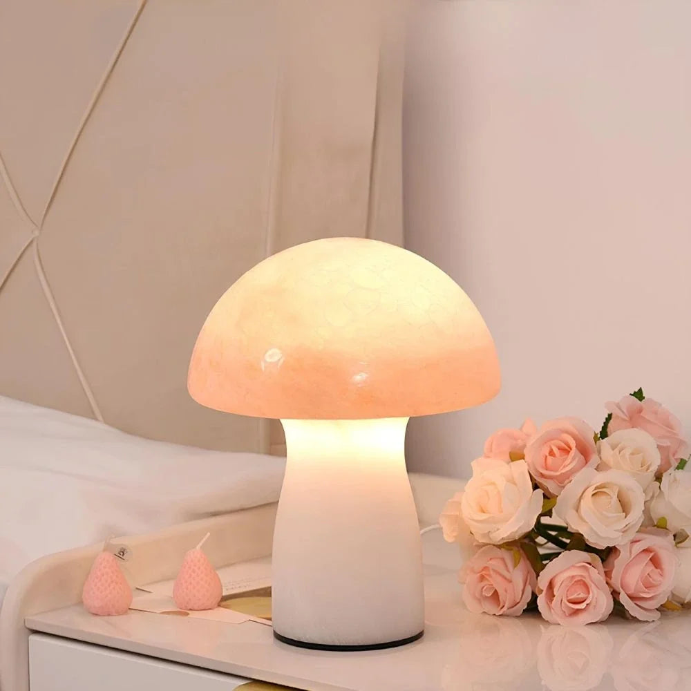 Speckled Glass Mushroom Lamp
