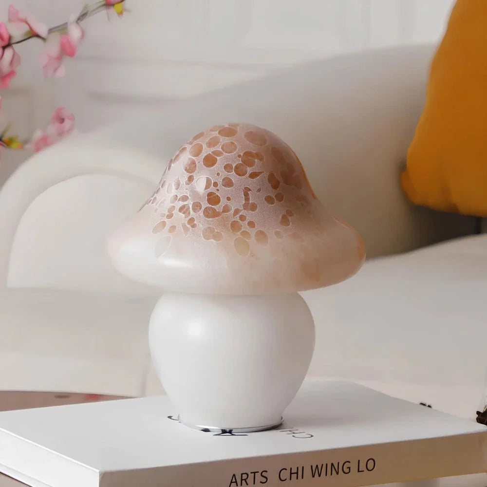 Speckled Glass Mushroom Lamp