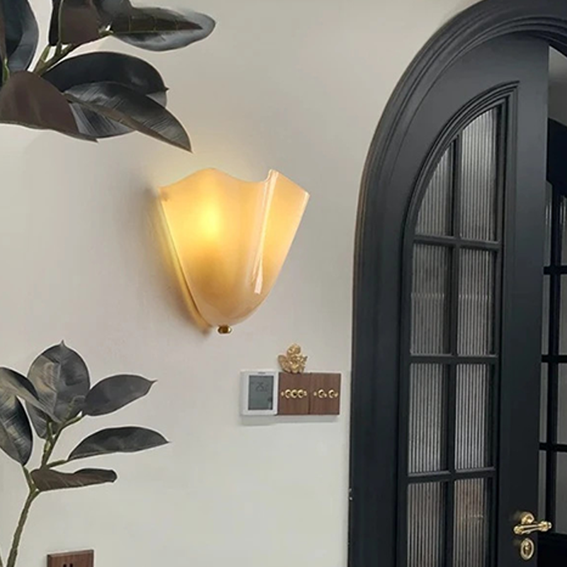 French Petal Glass Wall Sconce