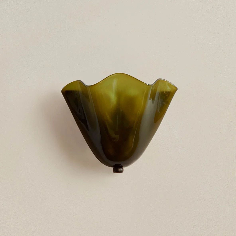 French Petal Glass Wall Sconce