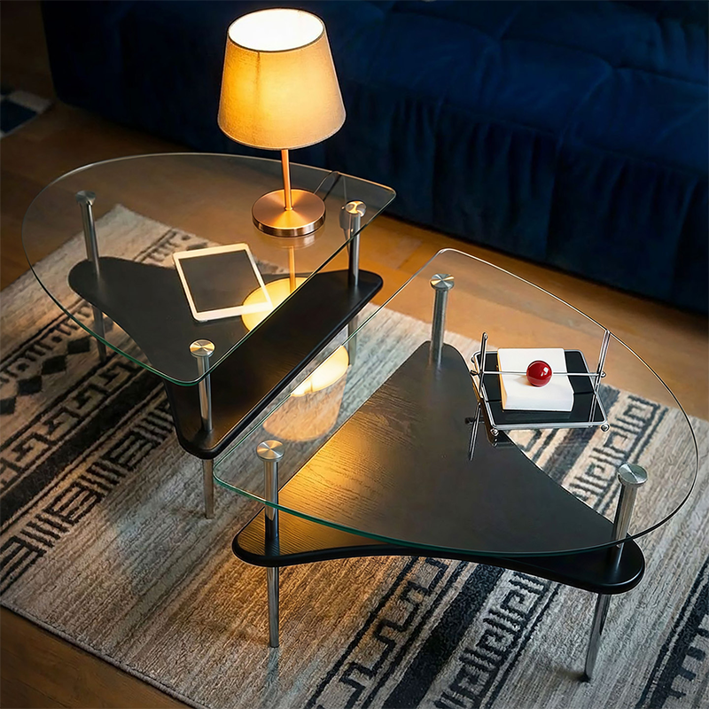 Semi-Circle Glass Coffee Table