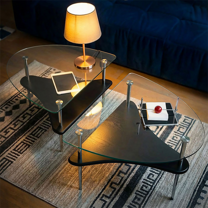 Semi-Circle Glass Coffee Table