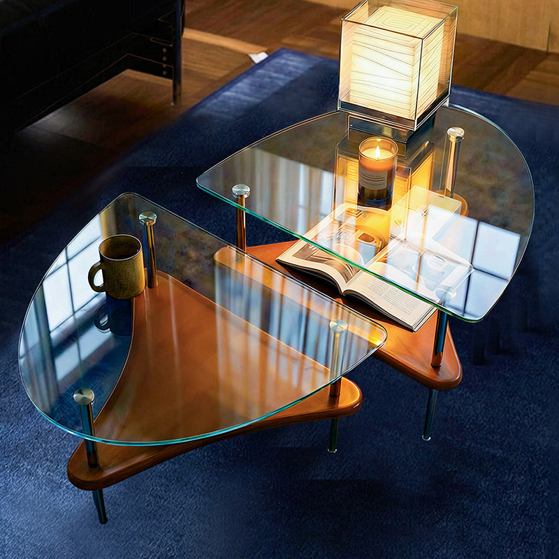 Semi-Circle Glass Coffee Table