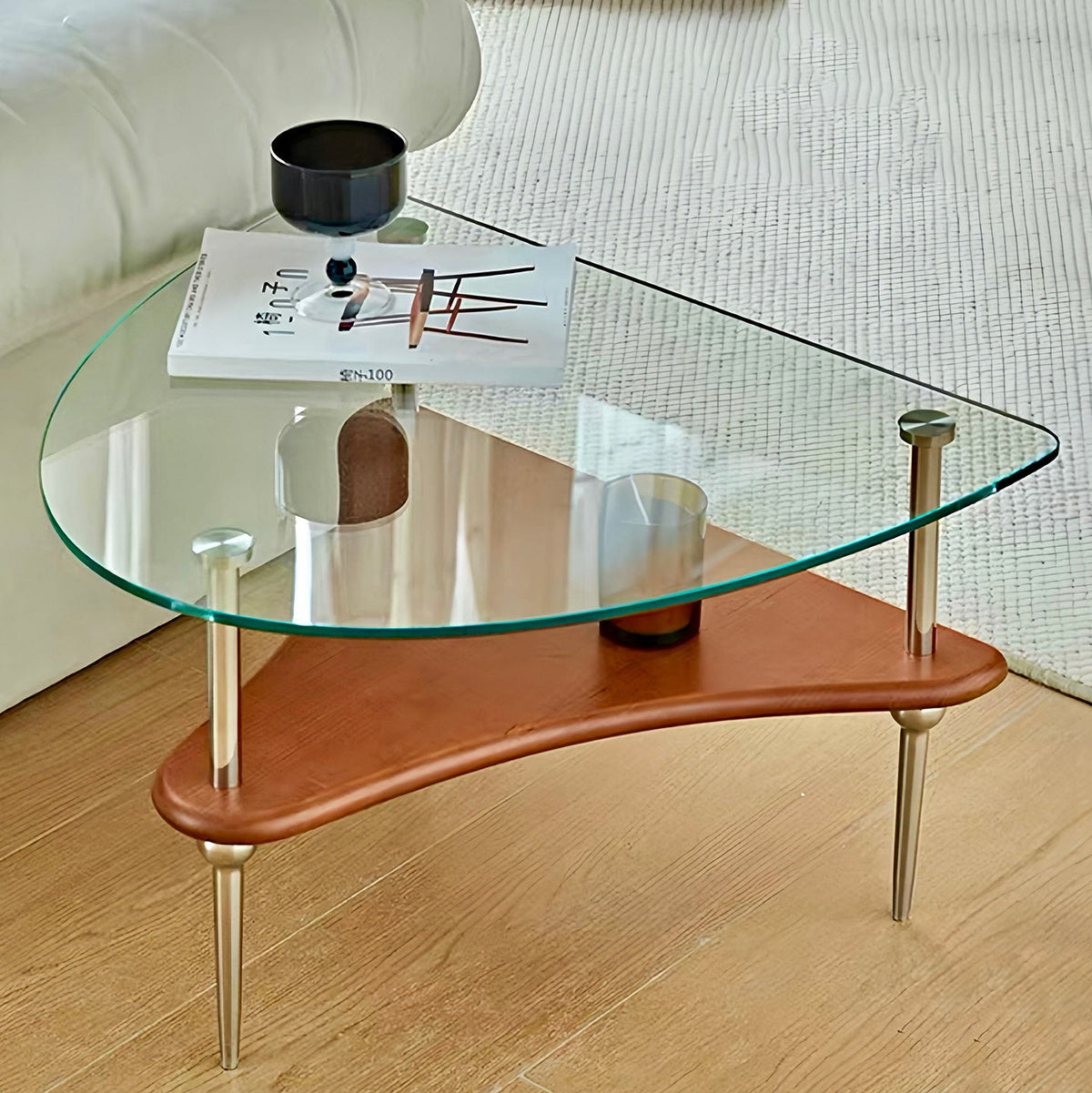 Semi-Circle Glass Coffee Table