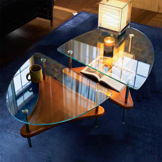 Semi-Circle Glass Coffee Table