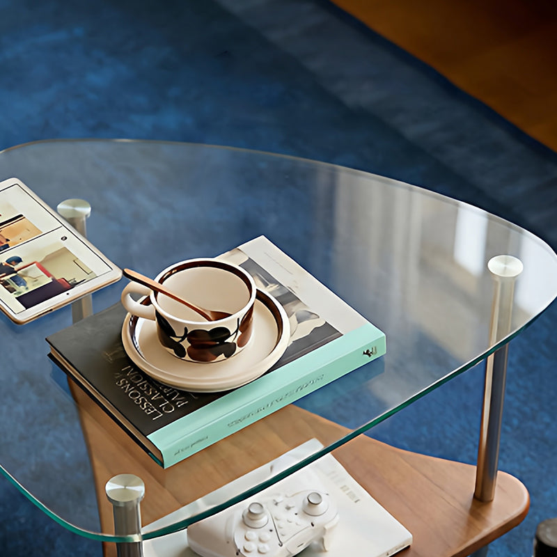 Semi-Circle Glass Coffee Table