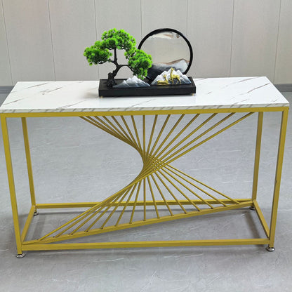 Marble-Effect Console Table