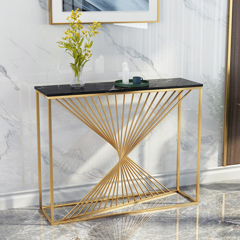 Marble-Effect Console Table