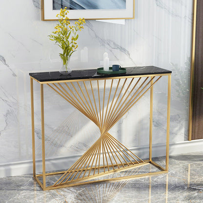 Marble-Effect Console Table