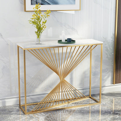 Marble-Effect Console Table