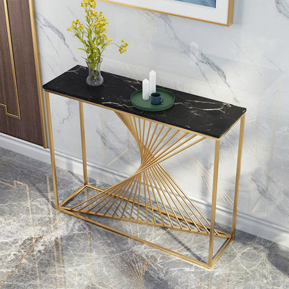 Marble-Effect Console Table