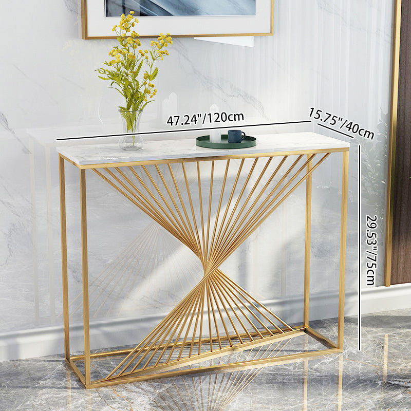 Marble-Effect Console Table