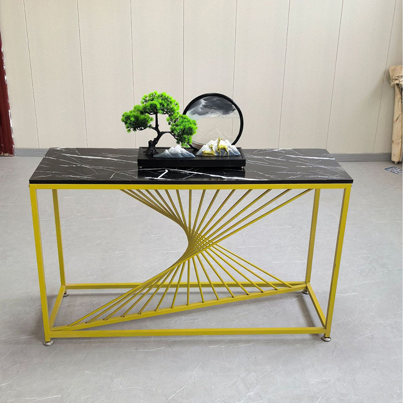 Marble-Effect Console Table