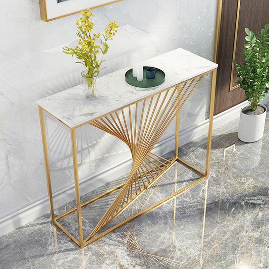 Marble-Effect Console Table