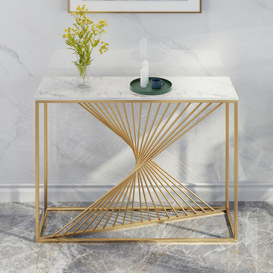 Marble-Effect Console Table