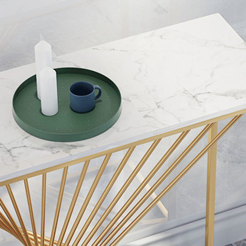 Marble-Effect Console Table