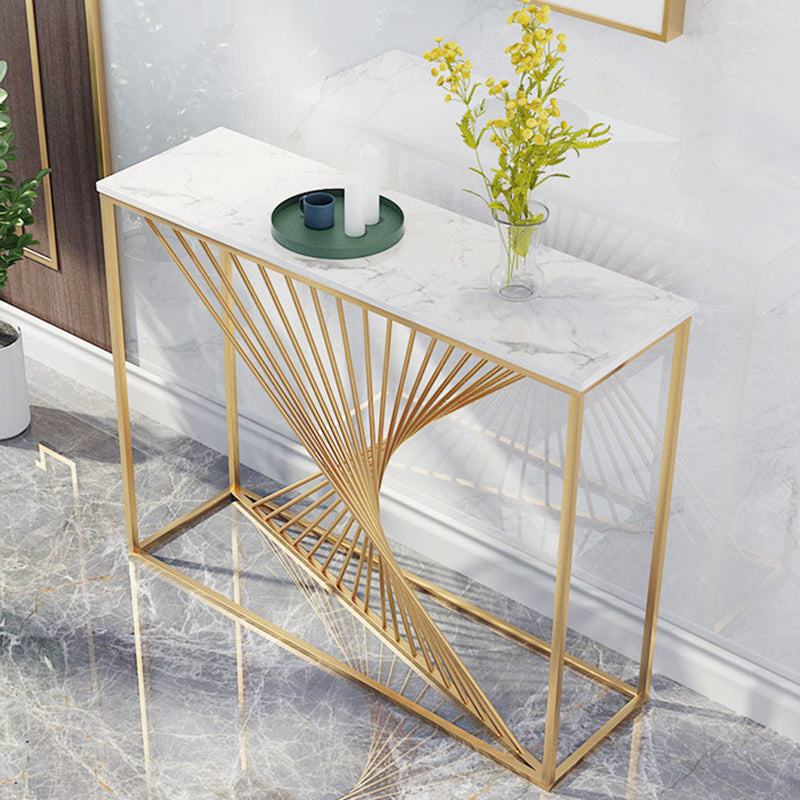 Marble-Effect Console Table