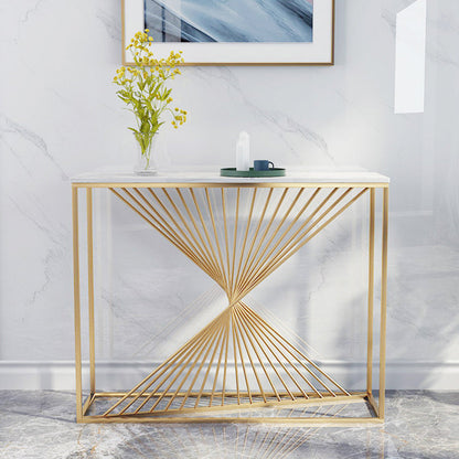Marble-Effect Console Table