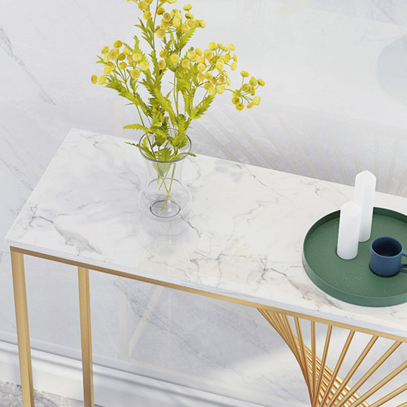 Marble-Effect Console Table