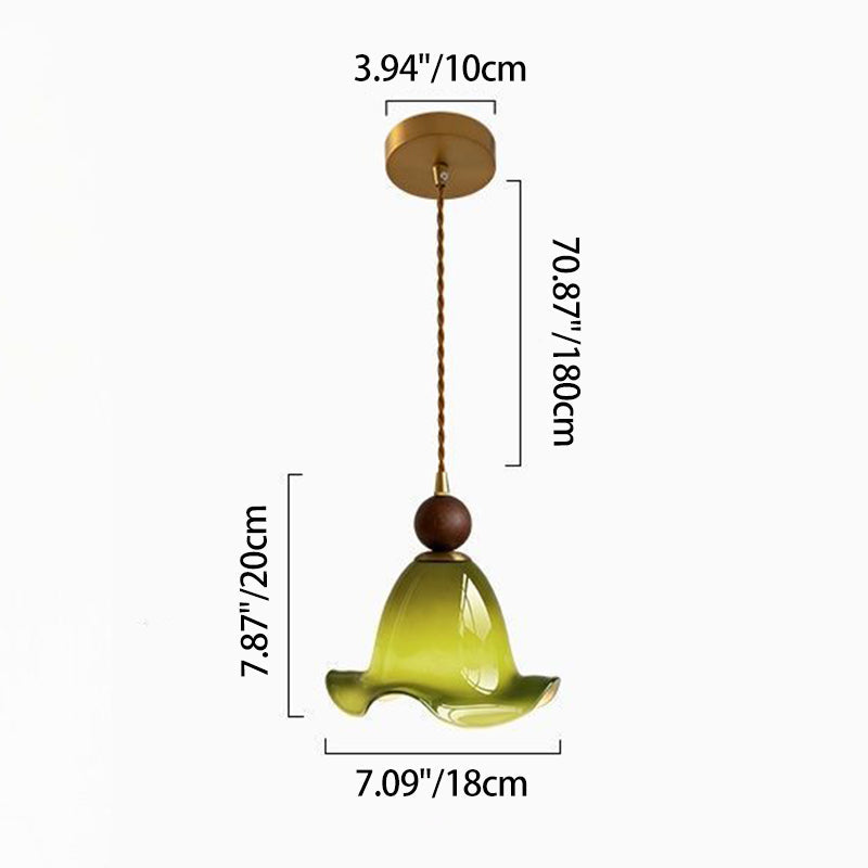 Vintage Flower Glass Pendant Light