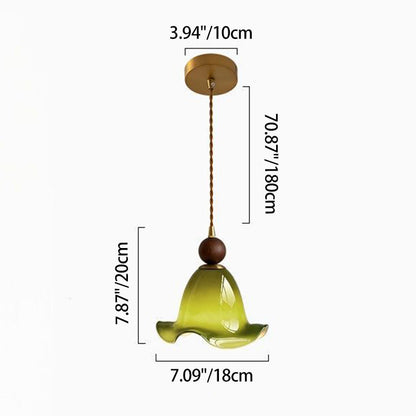 Vintage Flower Glass Pendant Light