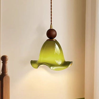 Vintage Flower Glass Pendant Light
