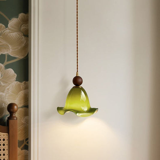 Vintage Flower Glass Pendant Light