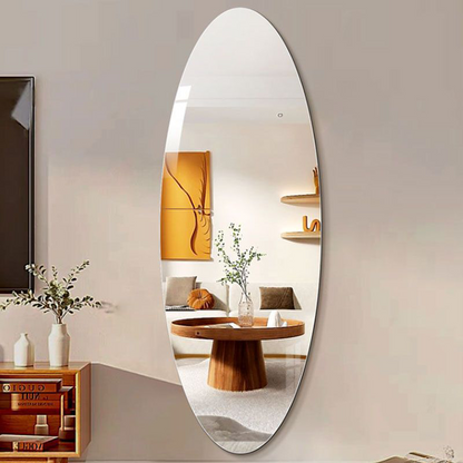 Frameless Oval Full-Length Mirror