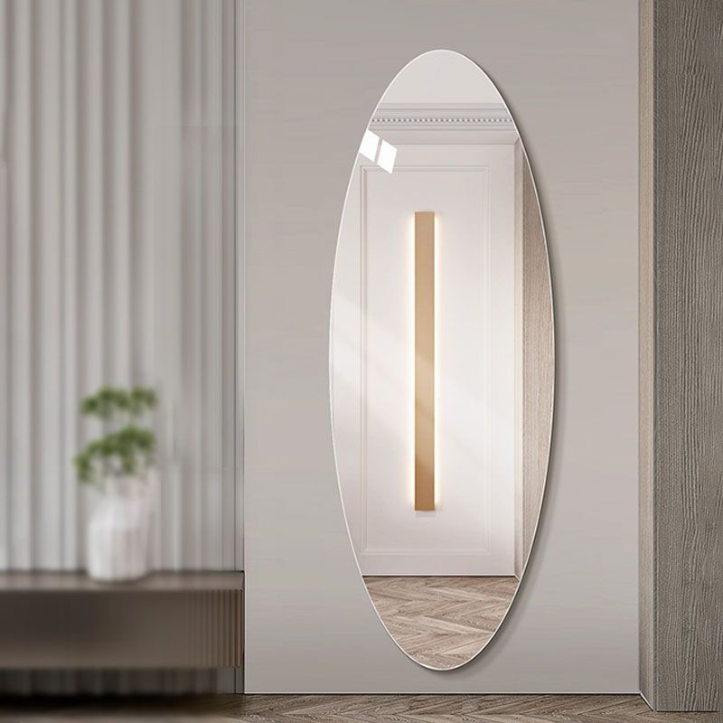 Frameless Oval Full-Length Mirror