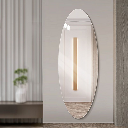 Frameless Oval Full-Length Mirror