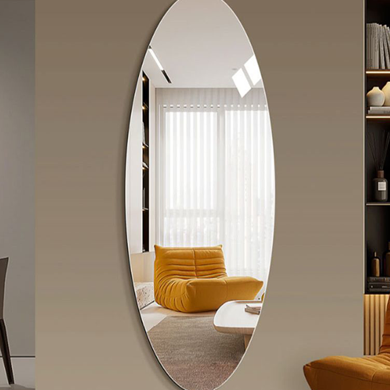 Frameless Oval Full-Length Mirror