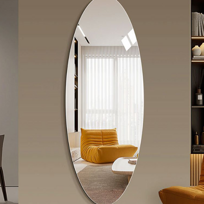 Frameless Oval Full-Length Mirror