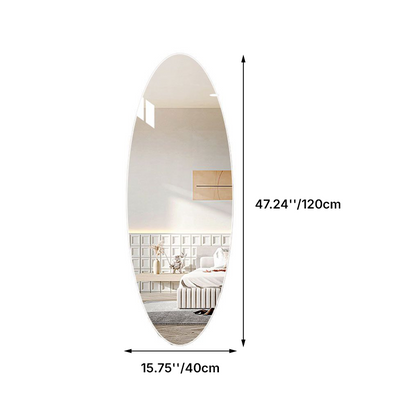Frameless Oval Full-Length Mirror