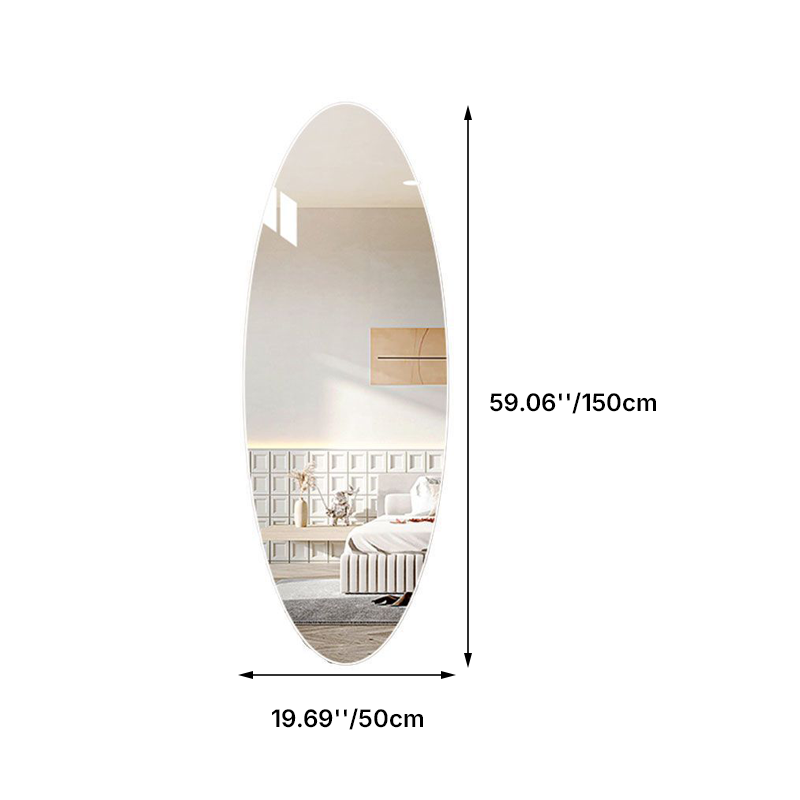 Frameless Oval Full-Length Mirror