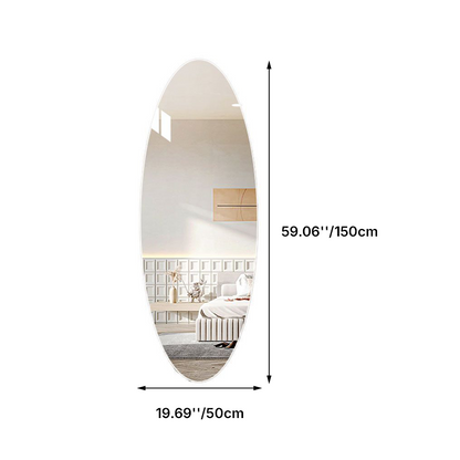 Frameless Oval Full-Length Mirror