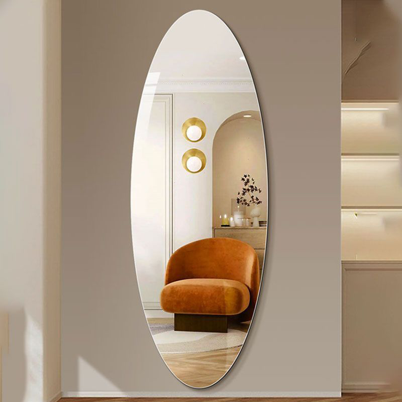 Frameless Oval Full-Length Mirror