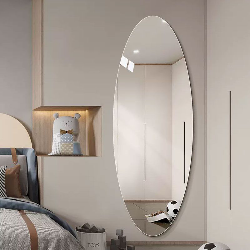 Frameless Oval Full-Length Mirror