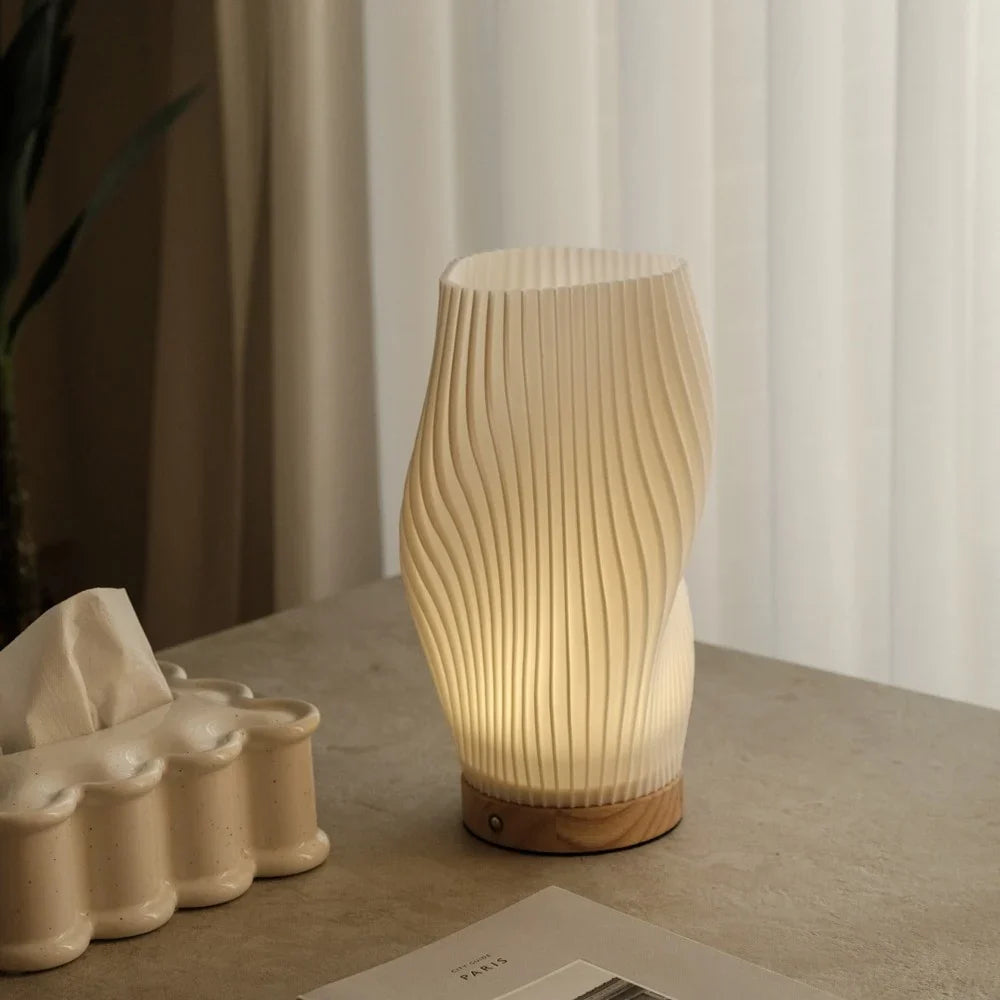 Pleated Shade USB Table Lamp
