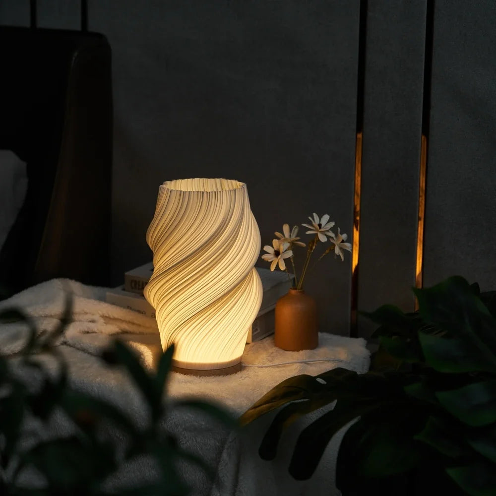 Pleated Shade USB Table Lamp
