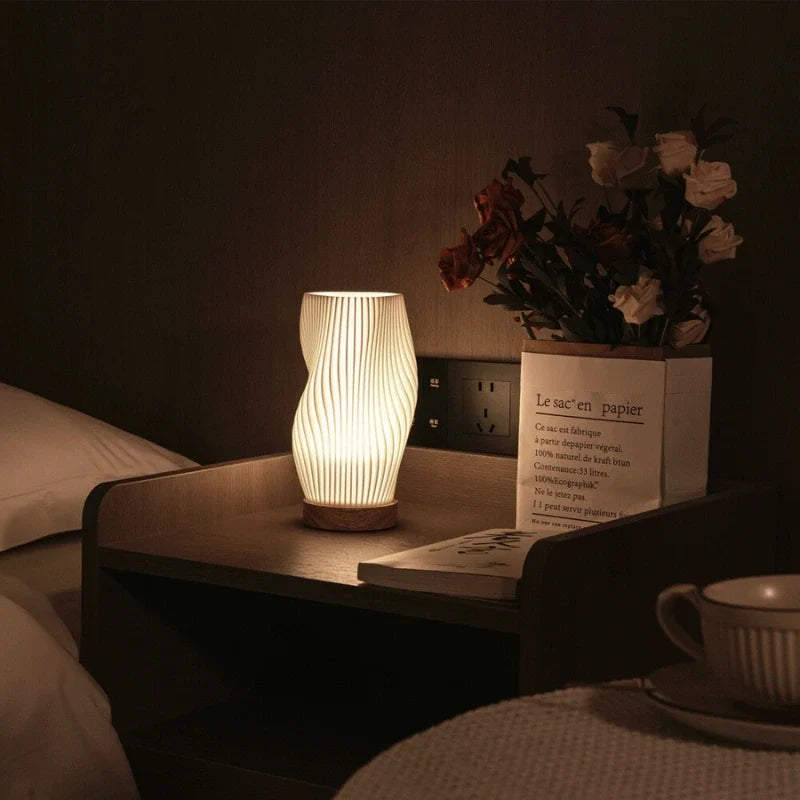 Pleated Shade USB Table Lamp